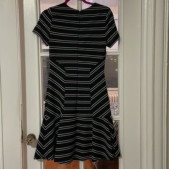 Anthropologie Hutch horizontal pin stripe black white Eleanor dress size small - Picture 7 of 13